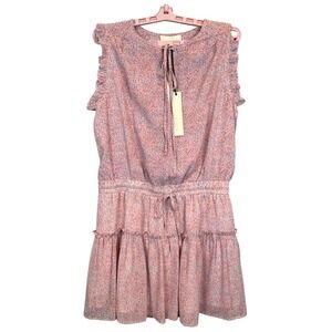 Pinch Women's Ditsy Ruffle Mini Dress Spring Sleeveless, Size L